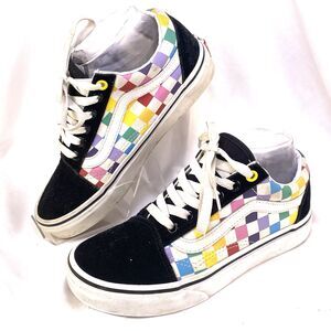 VANS Off The Wall Sneakers Multicolor Check Shoes Women’s 6 Men's 4.5 721356